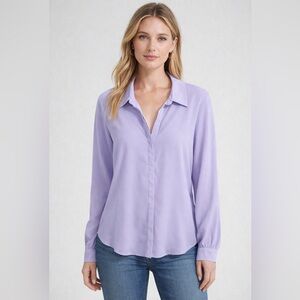 White House Black Market Long Sleeve Periwinkle Soft Shirt